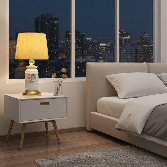 Luxury Handmade Fancy Table Lamp – 26 Inch Height, Table lamp | Elegant Shadow Light | Decorative Bedside Lamp