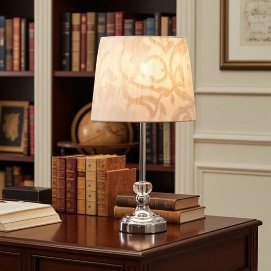 Luxury Stainless Steel Table Lamp – 26 Inch Height | Modern Room Décor | Soft Shadow Light Lamp