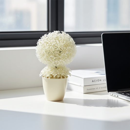 Artificial Flower with Pot – 9 Inch Decorative Plant for Home and Office Table Decoration