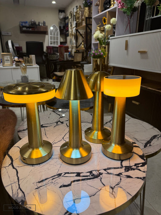 Rechargeable Metal Touch Table Lamp - Dimmable LED Night Light with 3 Colors (Warm/White/Mixed), USB-C Charging