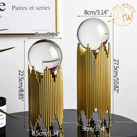 Luxury Crystal Ball with Brass Metal Stand