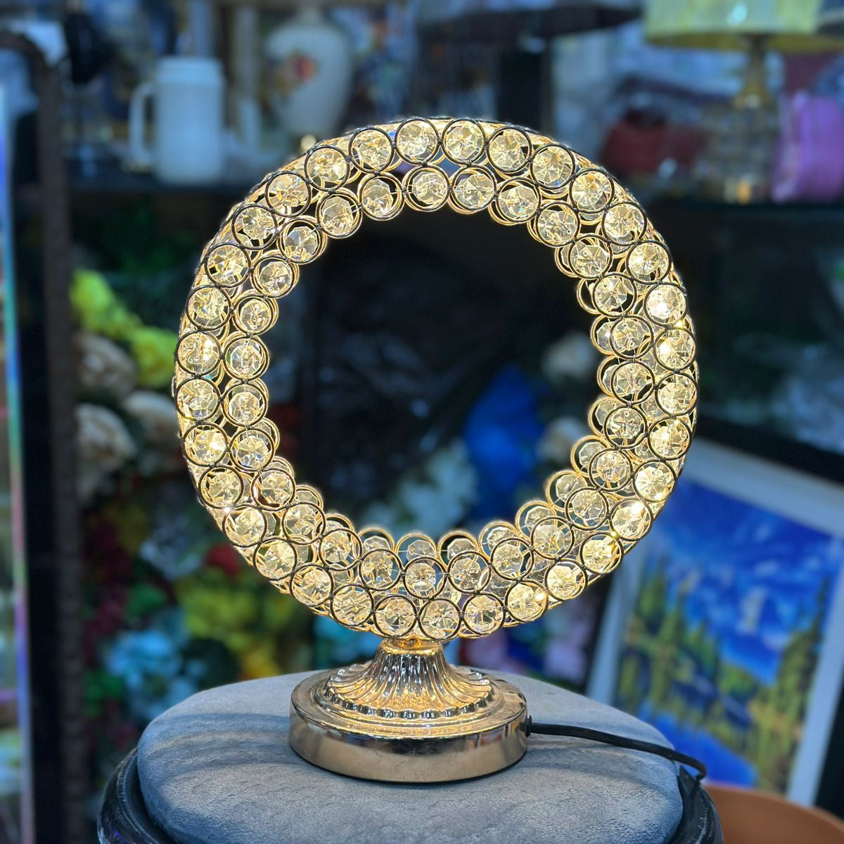 Luxury Crystal Ring Table Lamp