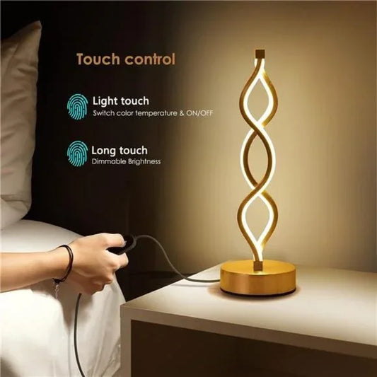 Dimmable Spiral Twist Wave LED Table Lamp