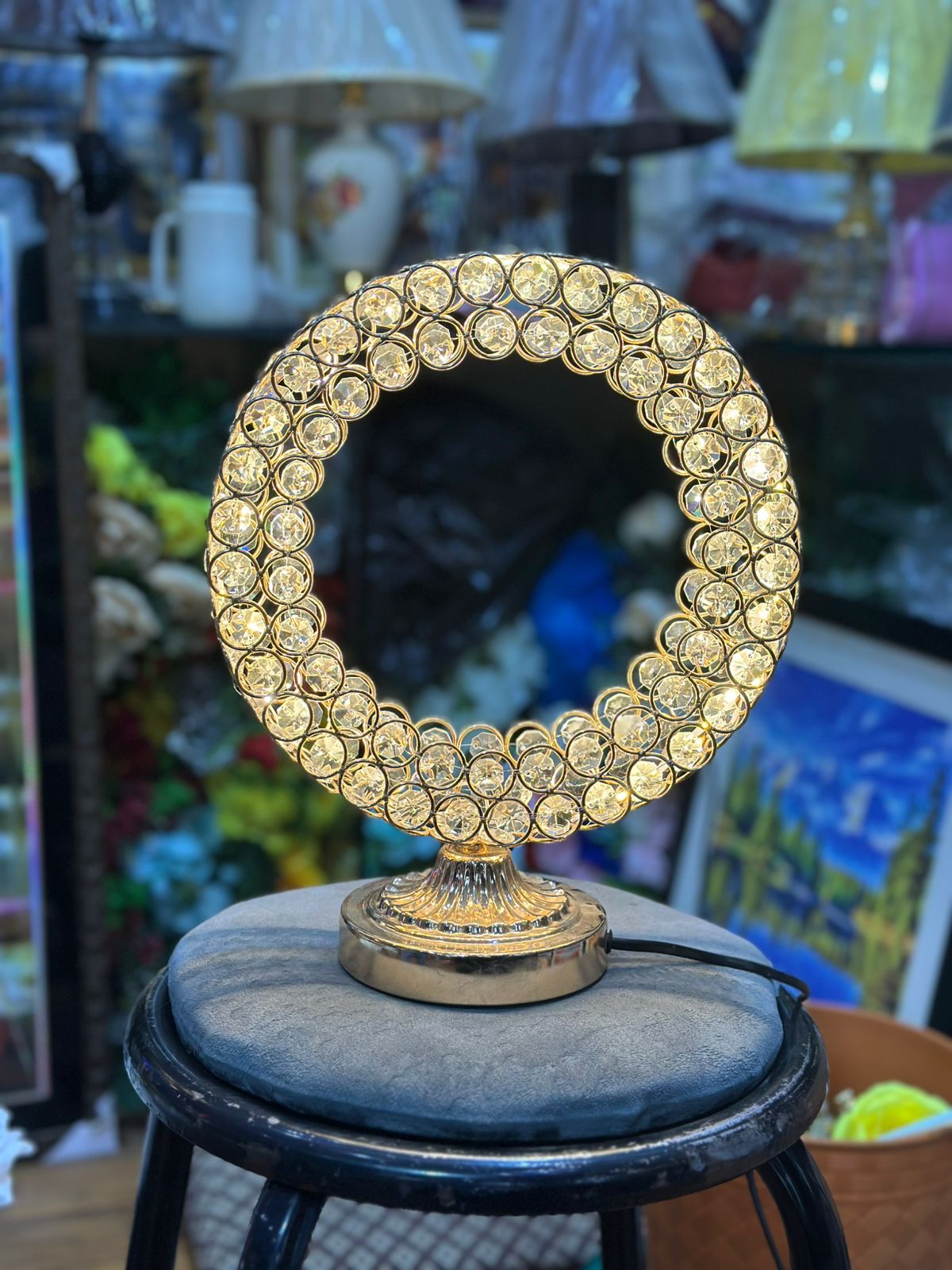 Luxury Crystal Ring Table Lamp