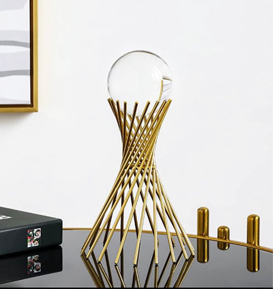 Glass Bowl Set with Metal Stand